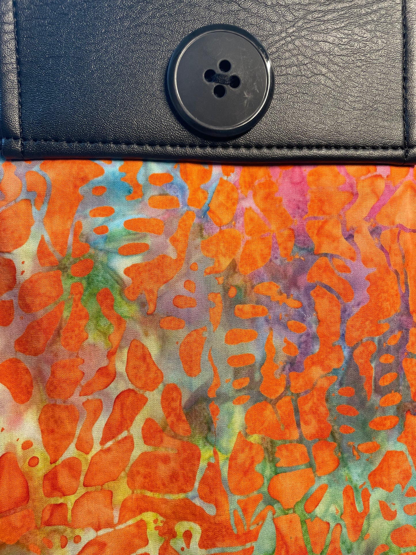 Bright batik w/ blue lining rolling walker wrap *Shipping included