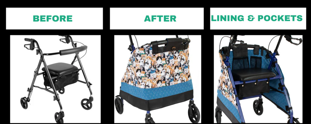 The rolling walker experience before and after using the WrapHapeez