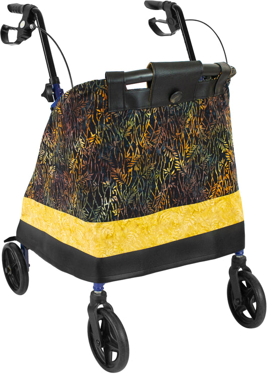 Beautiful Batik w/gold lining dressy rolling walker cover *Shipping included
