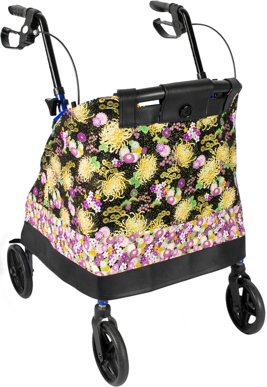 Metallic Floral Garden (floral lining) dressy rolling walker cover *Shipping included