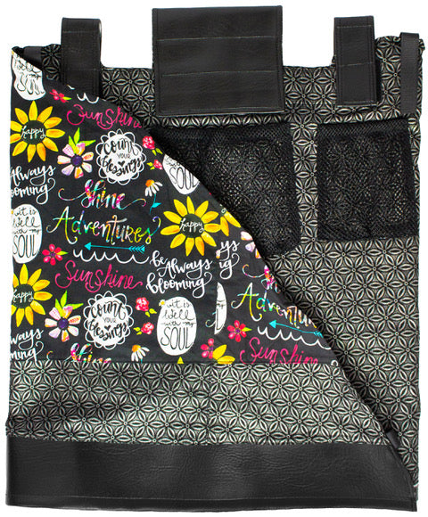 Daisy Sunshine w/metallic lining uplifting rollator walker cover *Shipping included